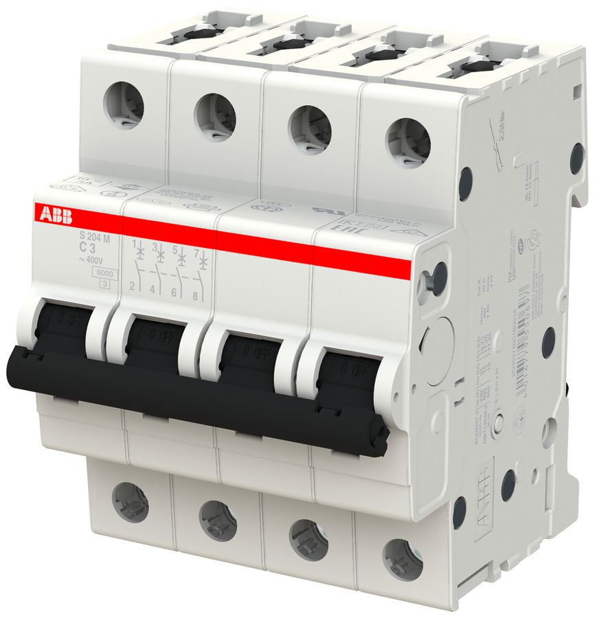 Leitungsschutzschalter ABB S204M-C3 3A C 10kA
