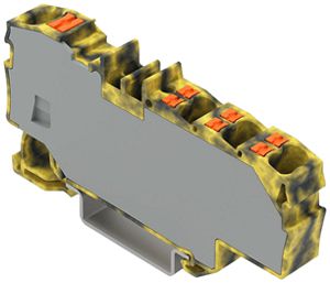 Borne de passage WAGO Contact TOPJOB S 1×6/6×1.5mm² Ex e II gris foncé/jaune