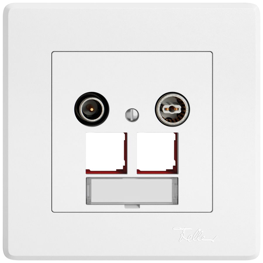 Prise multimédia ENC TV-R EDIZIO.liv SNAPFIX® EASYNET p.2×RJ45 S-One 11dB bc