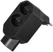 Mehrfachstecker LINE 2×T13+1×T13 drehbar 320° 10A 230V IP20 schwarz