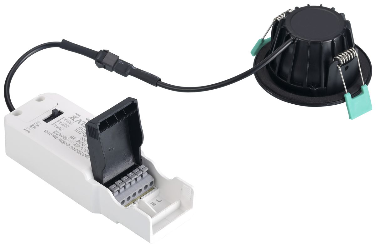 LED-Downlight Sylvania OBICO 5.4W 530lm 927/930/940 IP65 38° DIM Ø81mm schwarz