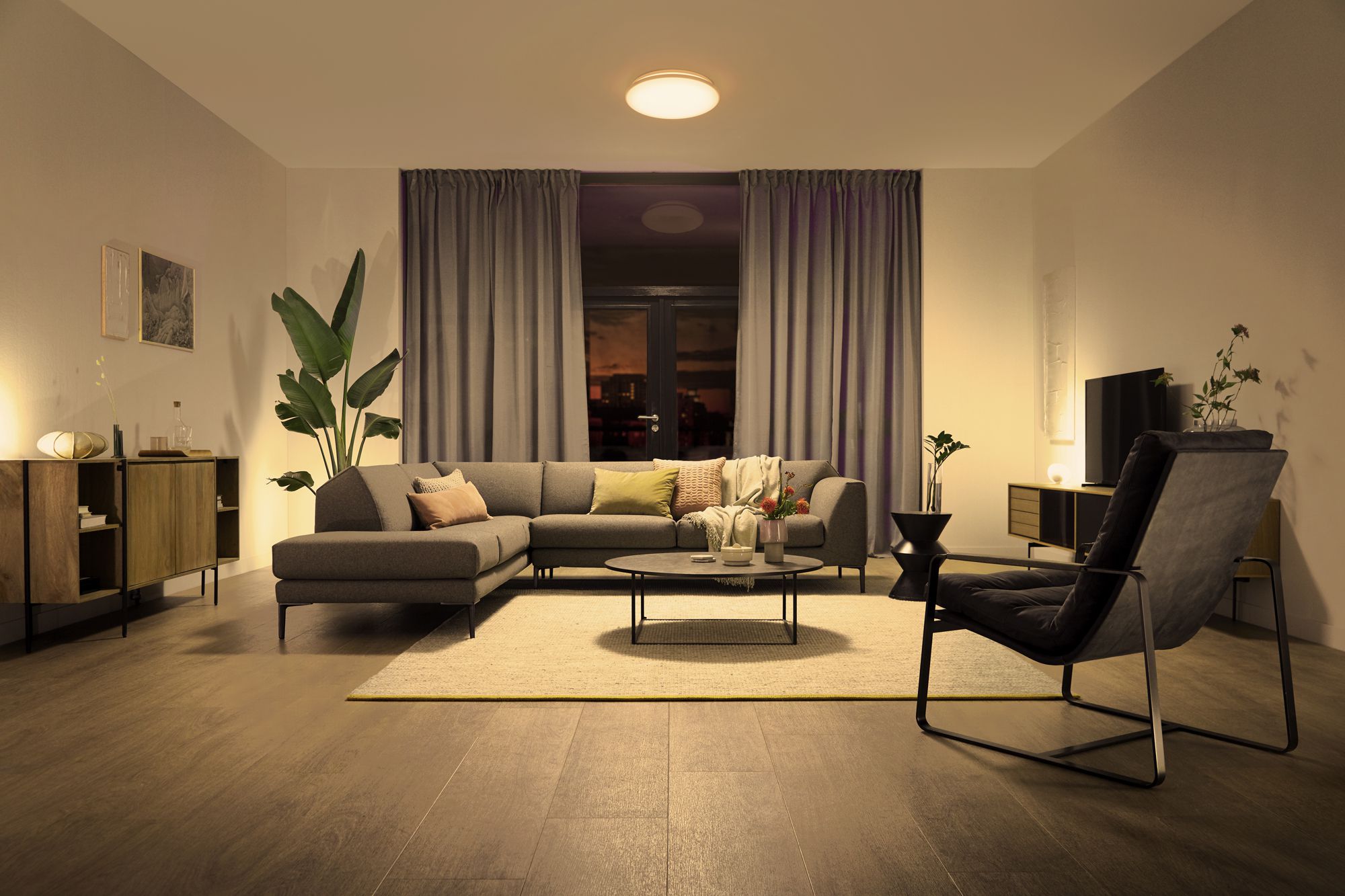 LED-Deckenleuchte Philips Mauve 24W 2500lm 2700/4000/6500K Ø395mm weiss