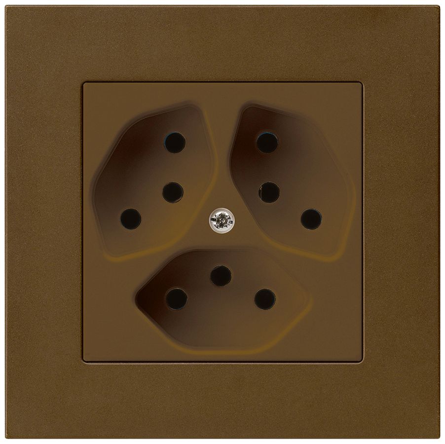 Presa INC kallysto.pro 3×T13 marrone con protezione bambini