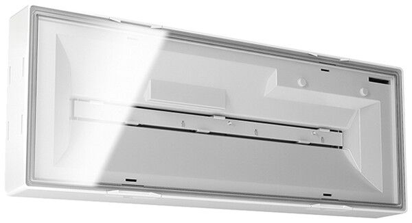 Luminaire de secours ESYLUX ELX 20 LEDi Flat 24…230V AC/DC, blanc