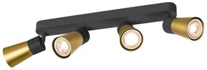 Spot SLV PURI 2.0 Cone CW GU10 4×6W DIM 365×42×138mm schwarz/gold
