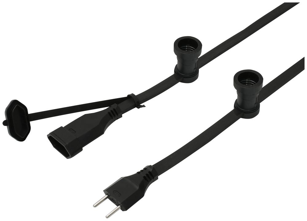 Guirlande d'illumination MH 10m noir avec 10 douilles E27,