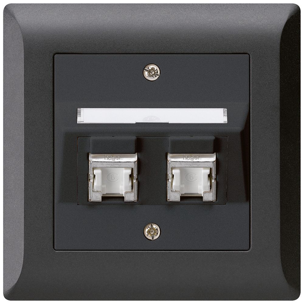 UP-Montage-Set kallysto.line C Kat.6 2RJ45/s schwarz