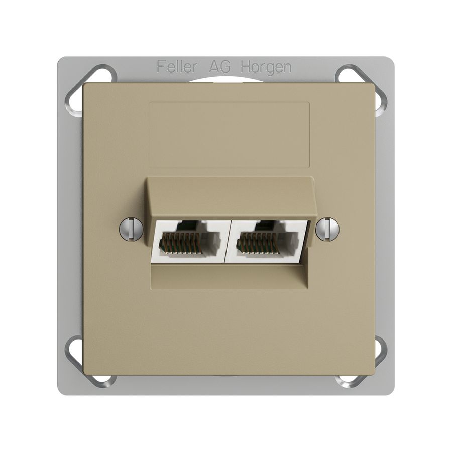 Presa INS 2×RJ45/u 4P sep. EDIZIOdue sand ITplus