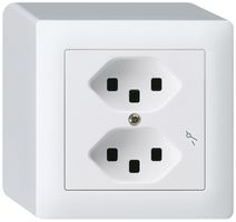 AP-Steckdose Hager kallysto 2×T23 1×S Q ultraweiss