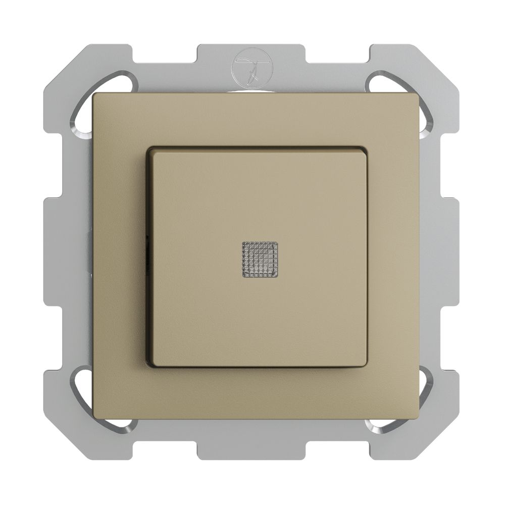 UP-Leuchttaster EDIZIOdue A-R/1P sand, mit Linse, LED gelb