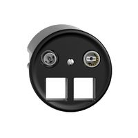 Multimediadose 11dB Sdue Q, Enddose/Durchgangsdose, f.2×RJ45 Keystone, schwarz