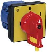 EB-Drehschalter K&N, 20A/690V 0/1L, Griff rt, 48×48mm, Ø6mm, "0-1"