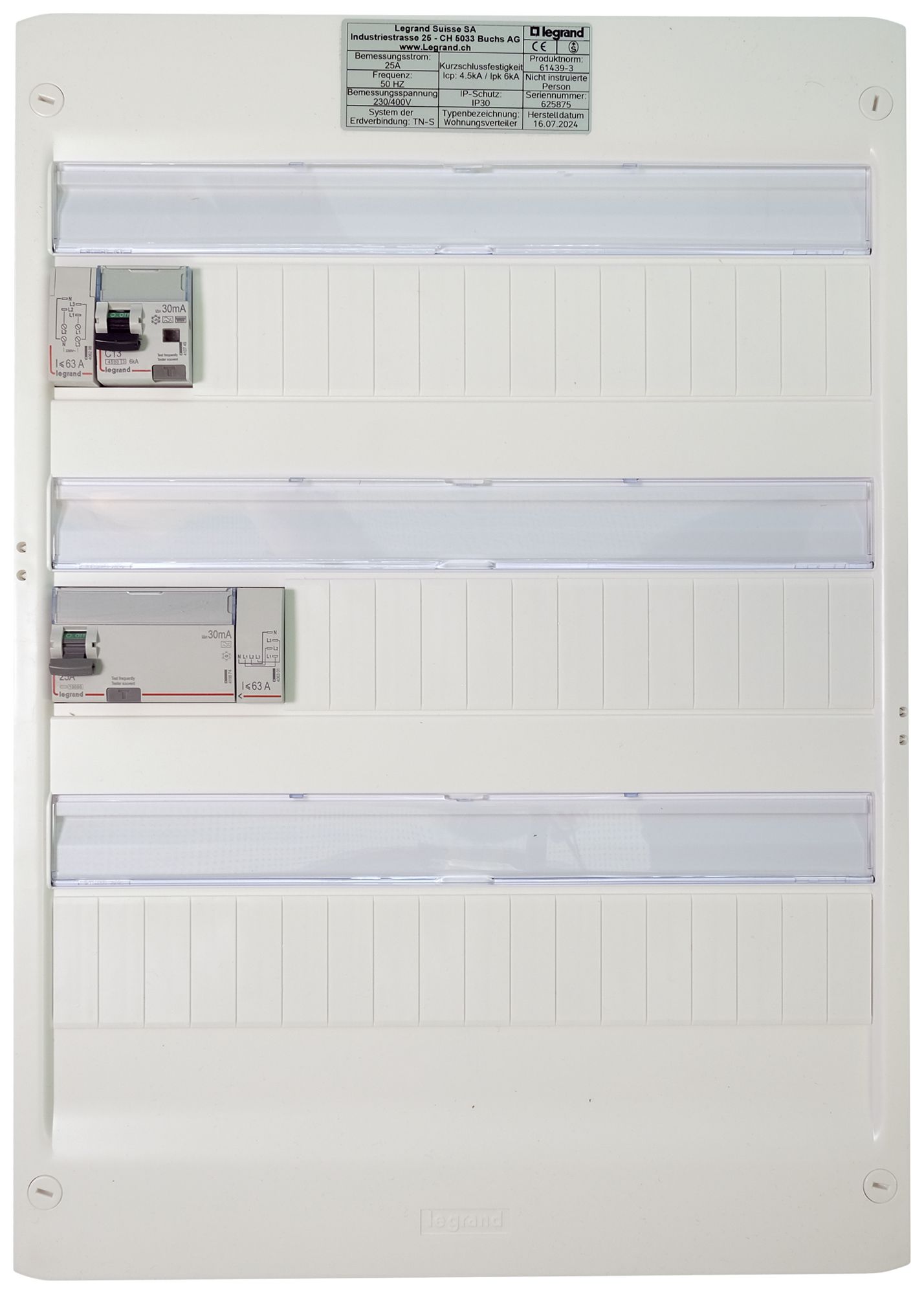 Petit tableau de distribution AP Legrand 3-rangées 54 UM blanc