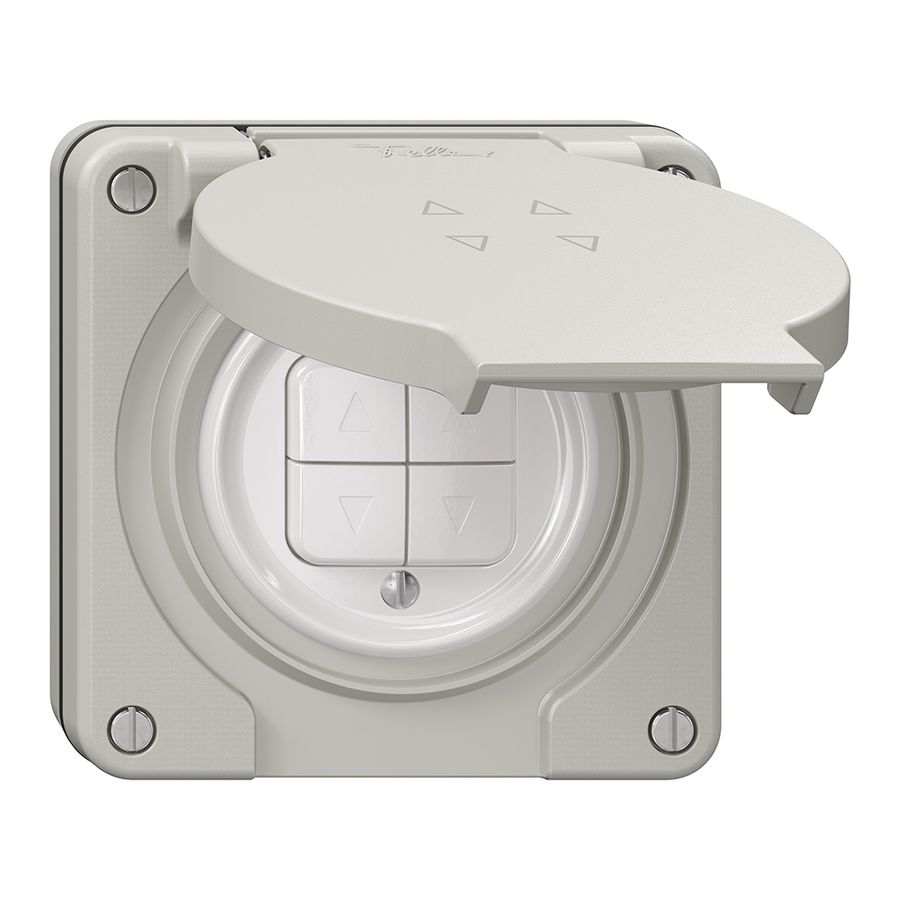 NUP-Storentaster NEVO, 2-Kanal, Einbautiefe 18 mm, 87×87 mm, lichtgrau