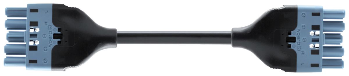 Verbindungsleitung Woertz 49345/C2 5×2.5mm² 250V 20A 5m bl Buchse Stecker Cca