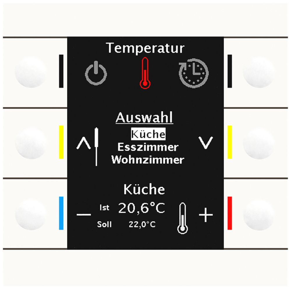 Apparecchio di comando KNX INC MDT BE-BZS86.01 6t display bianco br