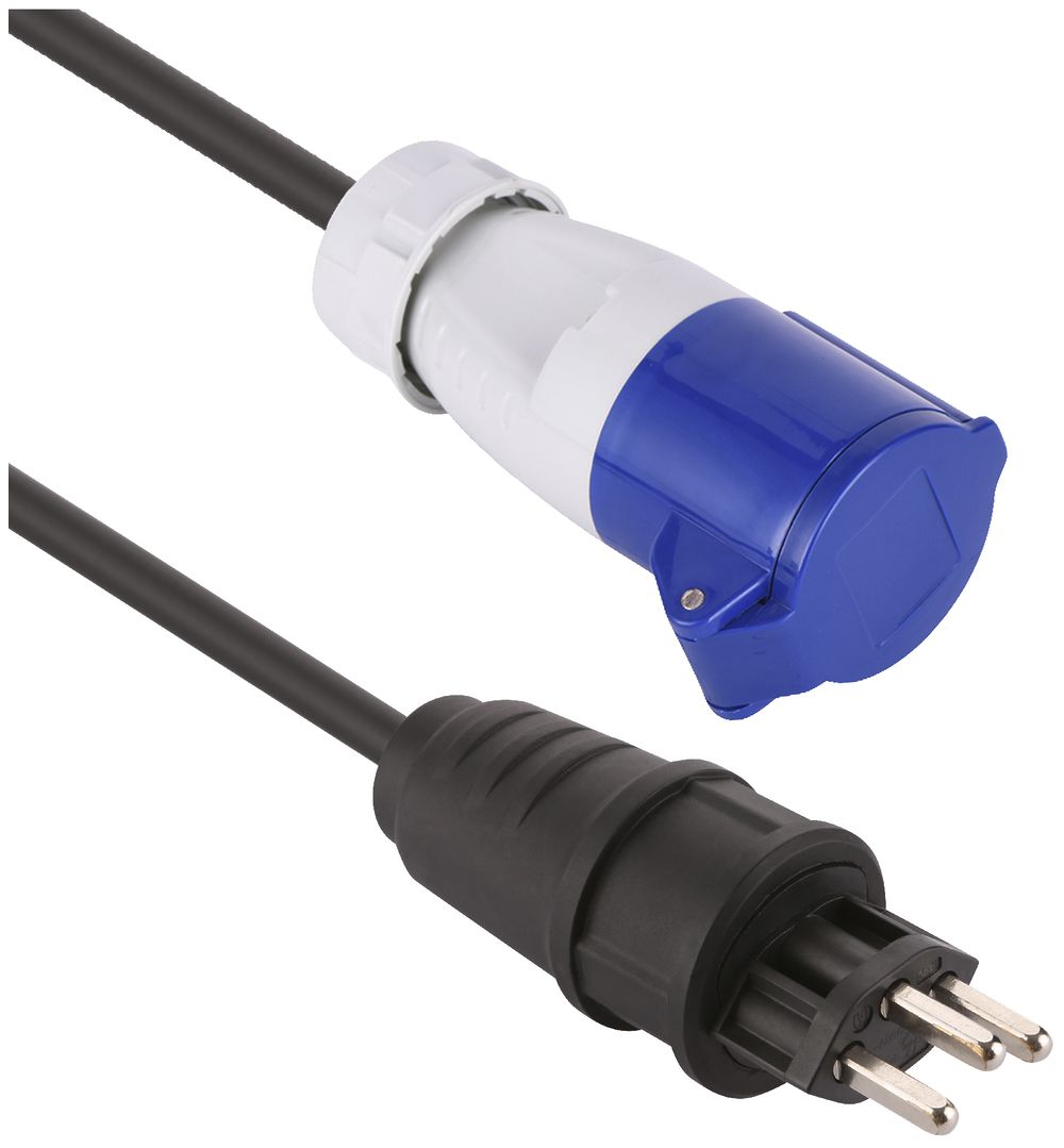 Prolunga MH T23/CEE 16A blau 230V H07RN-F3G1.5mm² GDV 1.5m IP44 nero