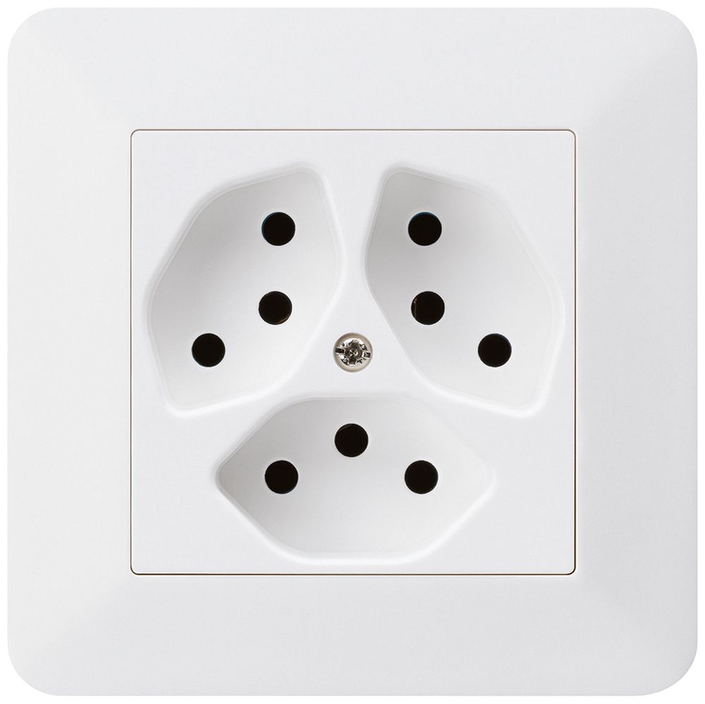 UP-Steckdose kallysto.trend 3×T13 weiss mit Kinderschutz