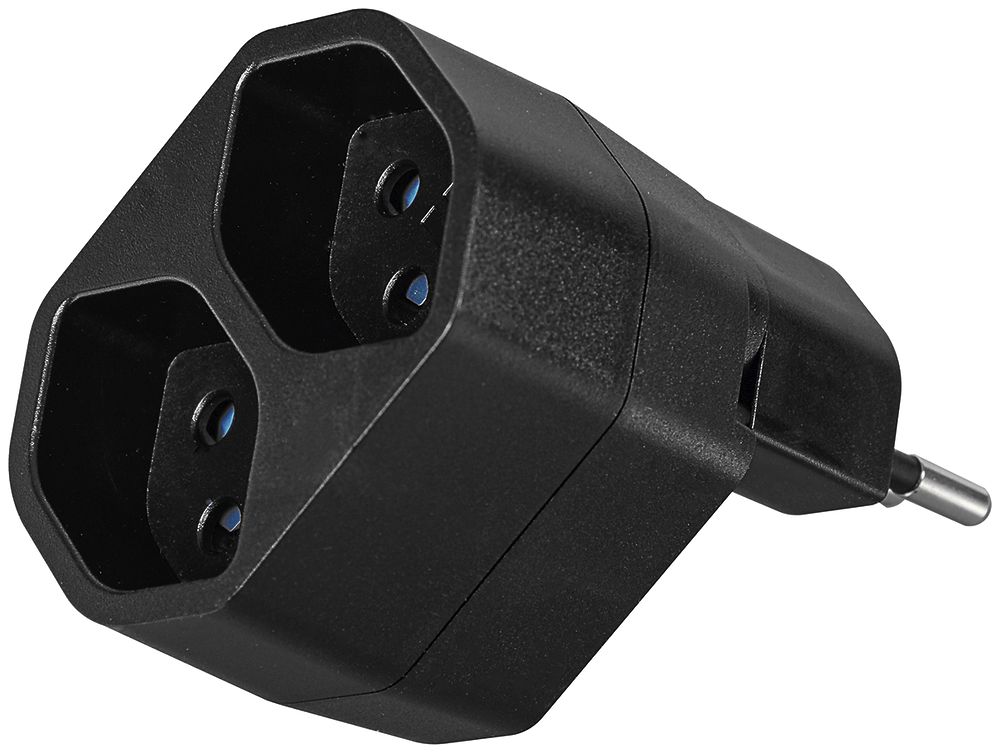 Mehrfachstecker LINE 2×T13 drehbar 320° 10A 230V IP20 schwarz