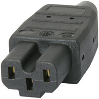 Gerätesteckdose MH Typ123 schwarz, C15A, super-hot