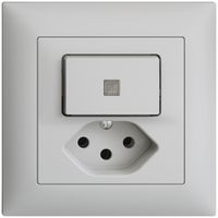 UP-Leuchtkombination 3/1L+T13 hellgrau KS EDIZIOdue mit Linse, LED gelb