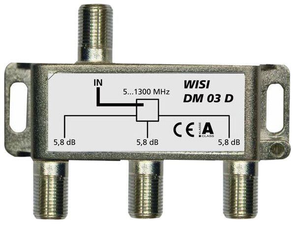Répartiteur F WISI DM03D 3 fois 5.8dB 5…1300MHz