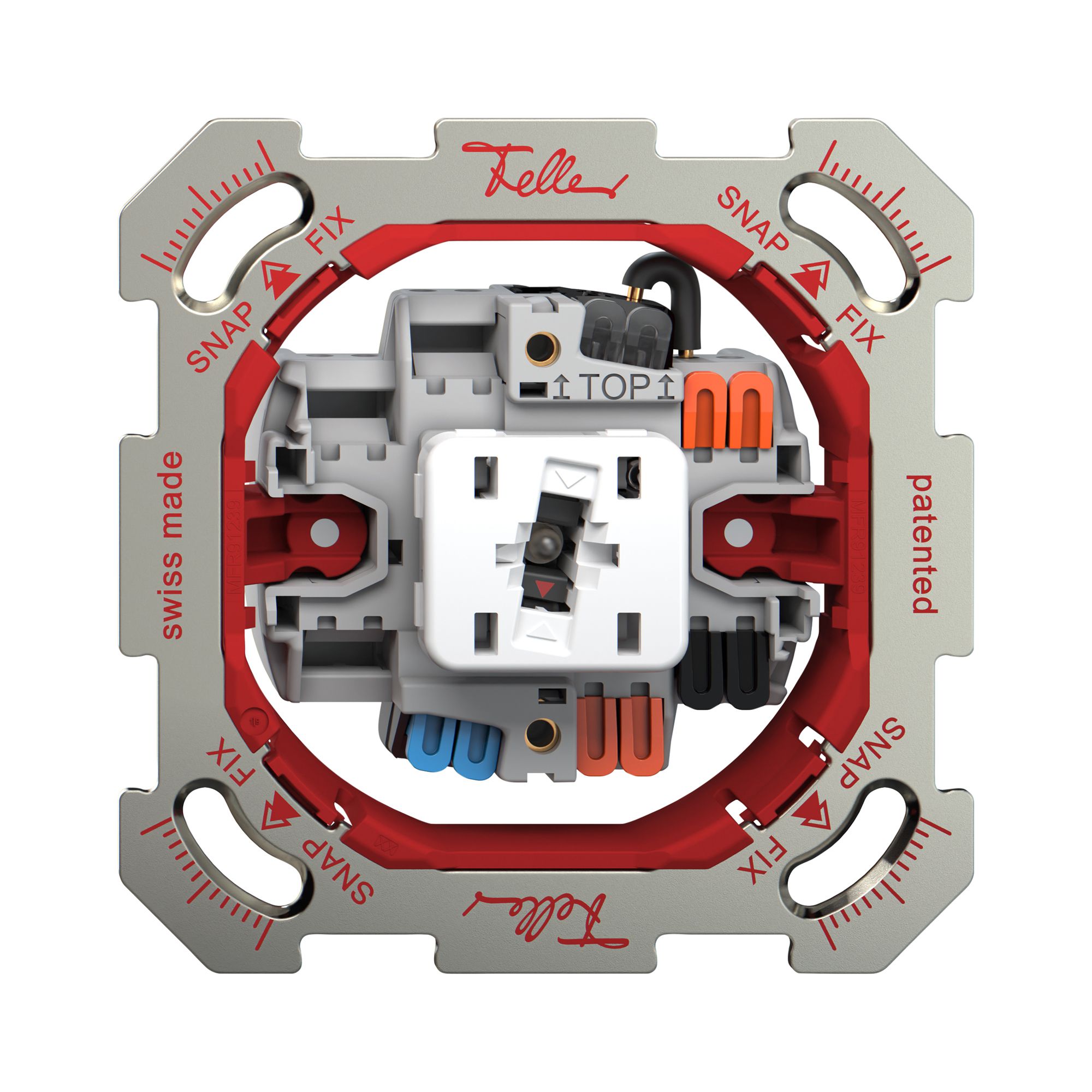 UP-Leuchtdruckschalter Feller SNAPFIX® 3/1L Seitenlinse KS rot