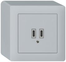 Prise de charge USB AP Hager kallysto C-C 20W 5V 86×86mm gris
