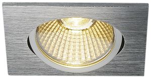 EB-LED-Downlight SLV NEW TRIA 68, 9W 800lm 3000K 38° eckig Alu gebürstet