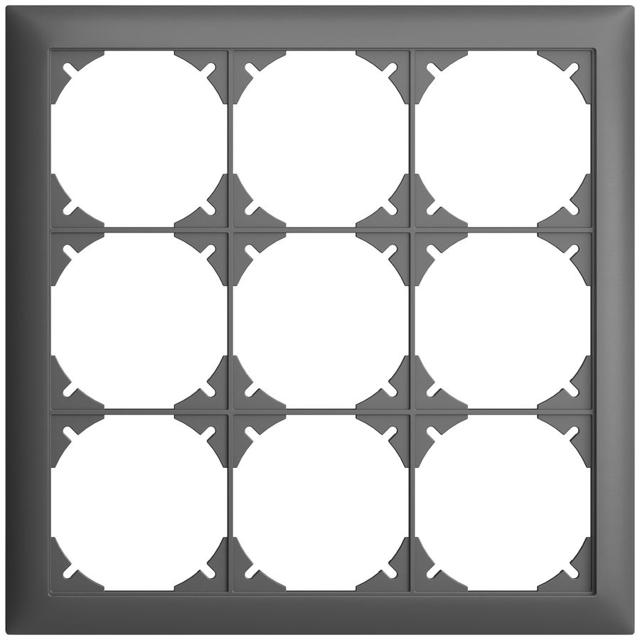 Abdeckrahmen EDIZIOdue 3×3 dunkelgrau