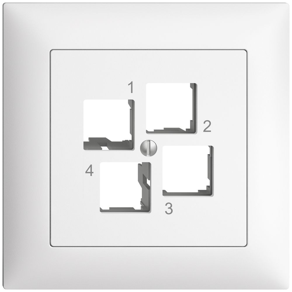 Kit di montaggio INC Edue FMI EASYNET S-One, per 4×RJ45, uscita dritta, bianco