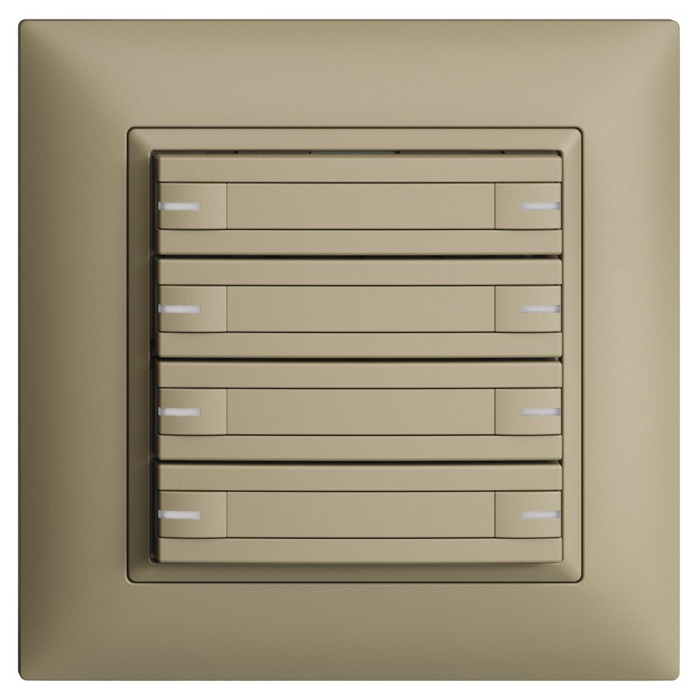 Poussoir KNX RGB ENC EDUE FMI, 250mW, a.LED RGB, papier, 8×pouss., 1×touche, sa