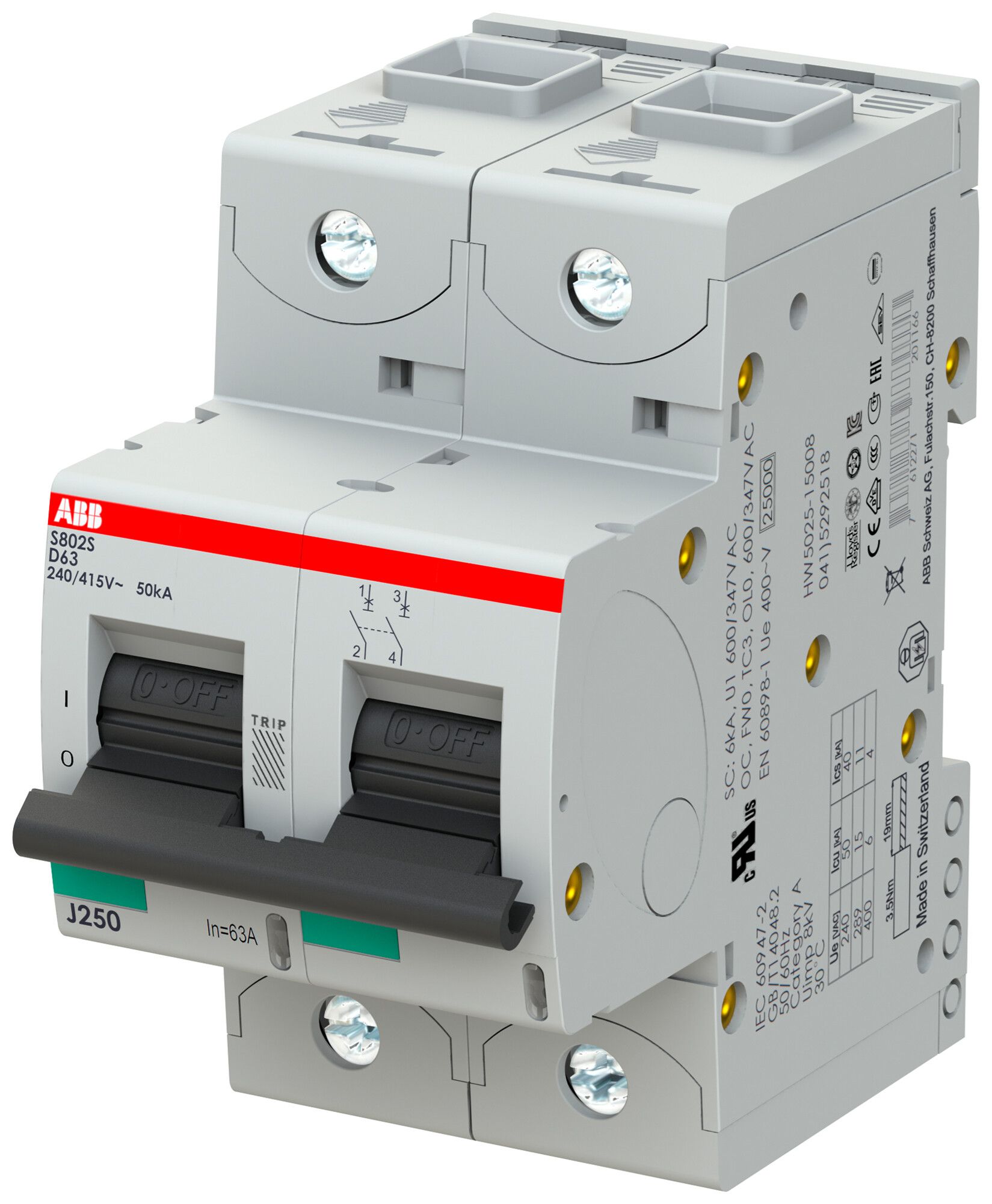 Leitungsschutzschalter ABB S802S-D 63A 50kA