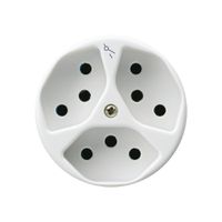 Einsatz zu Steckdose basico 3×Typ 13/1 weiss mit Kinderschutz