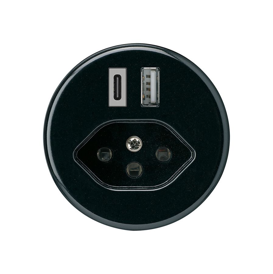 Prise de charge USB basico 18W PD 1×type A 1×type C type 13 noir