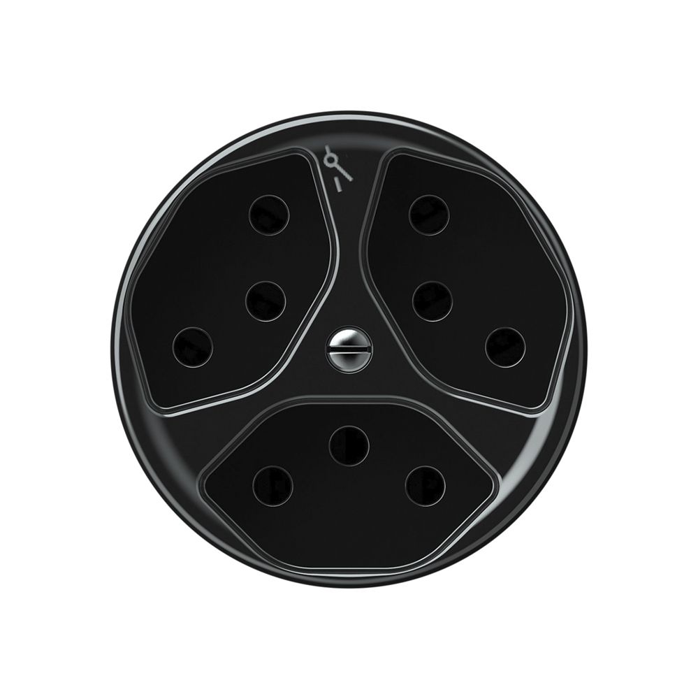 Steckdose origin 3×Typ 13 1×S 10A 230V 60×60mm schwarz