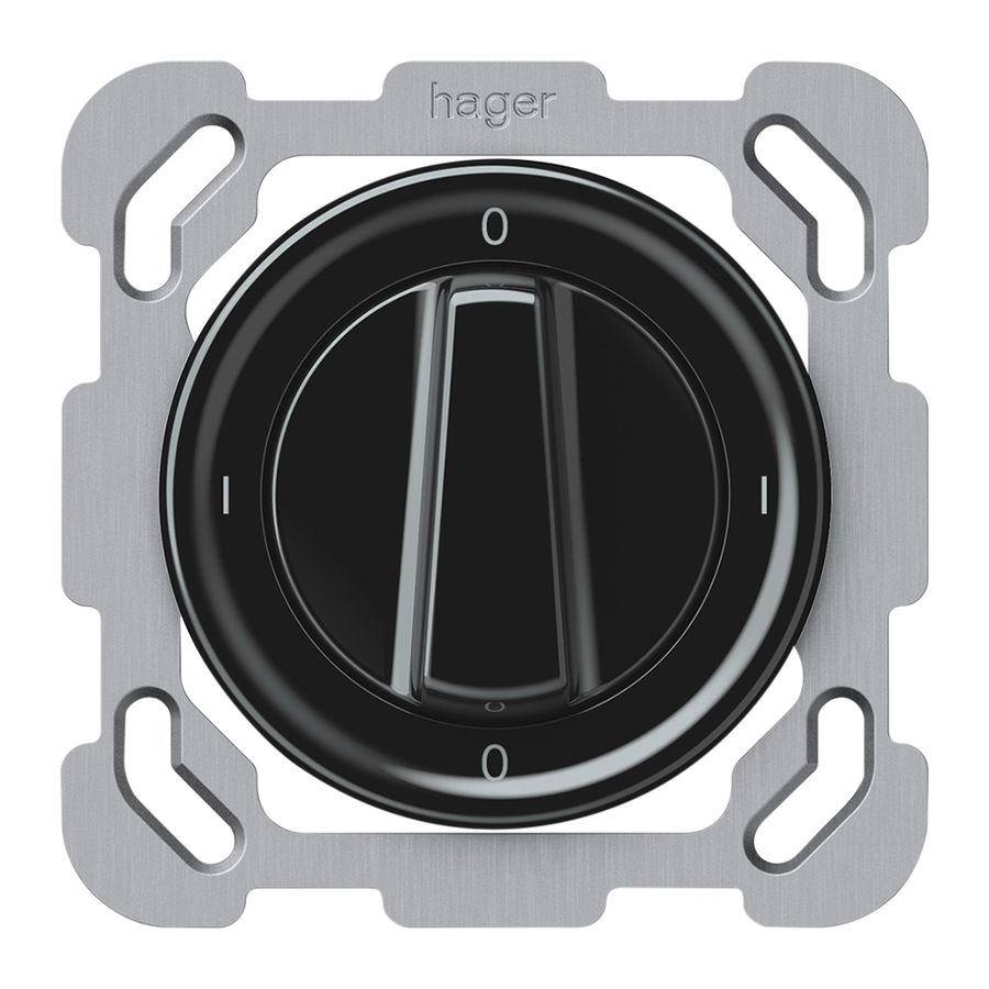 UP-Drehschalter origin Ausschalter 0/3L 16A 250V 0-I-0-I 77×77mm schwarz