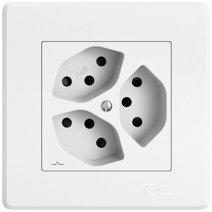 UP-Steckdose EDIZIO.liv SNAPFIX® 3×T13 1×S mit Shutter ws