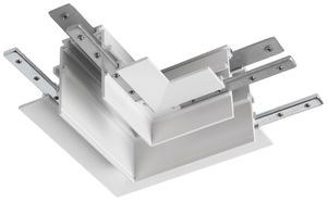 L-Verbinder SLV 48V TRACK Aluminium 95×95×46.9mm tief links weiss