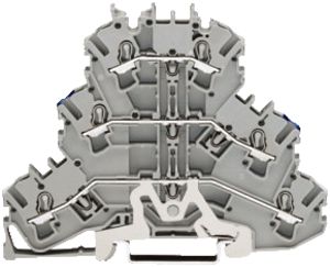 Borne 3 étages WAGO TopJob-S 2.5mm² B/N/L gris série 2002