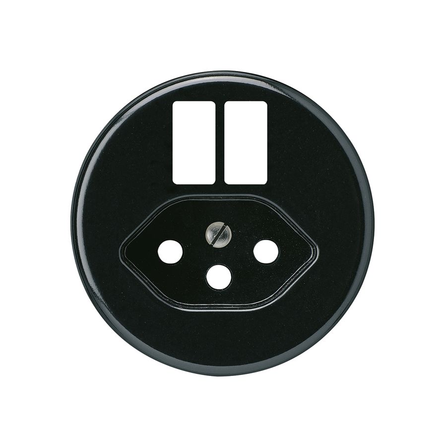 Disque frontal basico H p.prise 2×USB & type 13 noir