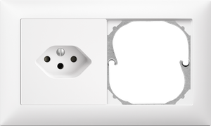 Combinazione INC Edue 1×2, Presa T13 + Posto vuoto bi