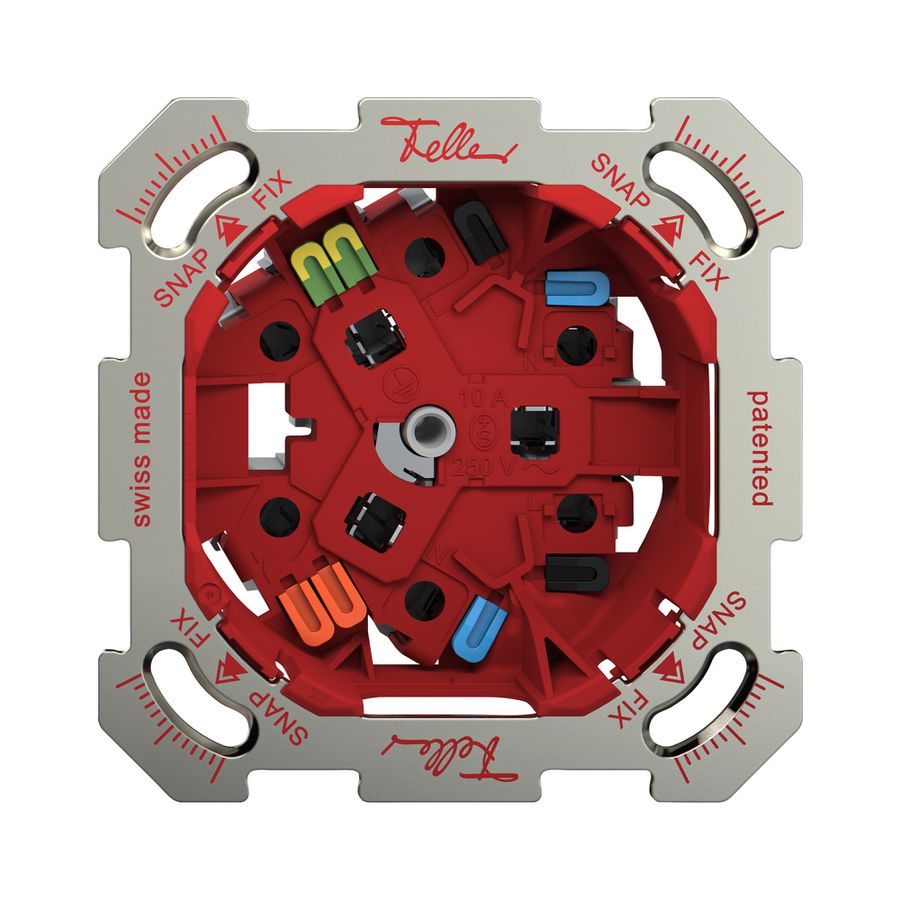 UP-Steckdose Feller SNAPFIX® 3×T13 1×S mit Shutter