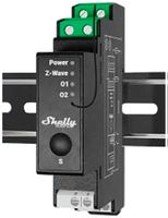 REG-RF-Schaltaktor Shelly Wave Pro 2PM Z-Wave 2-Kan 110…240V 1TE