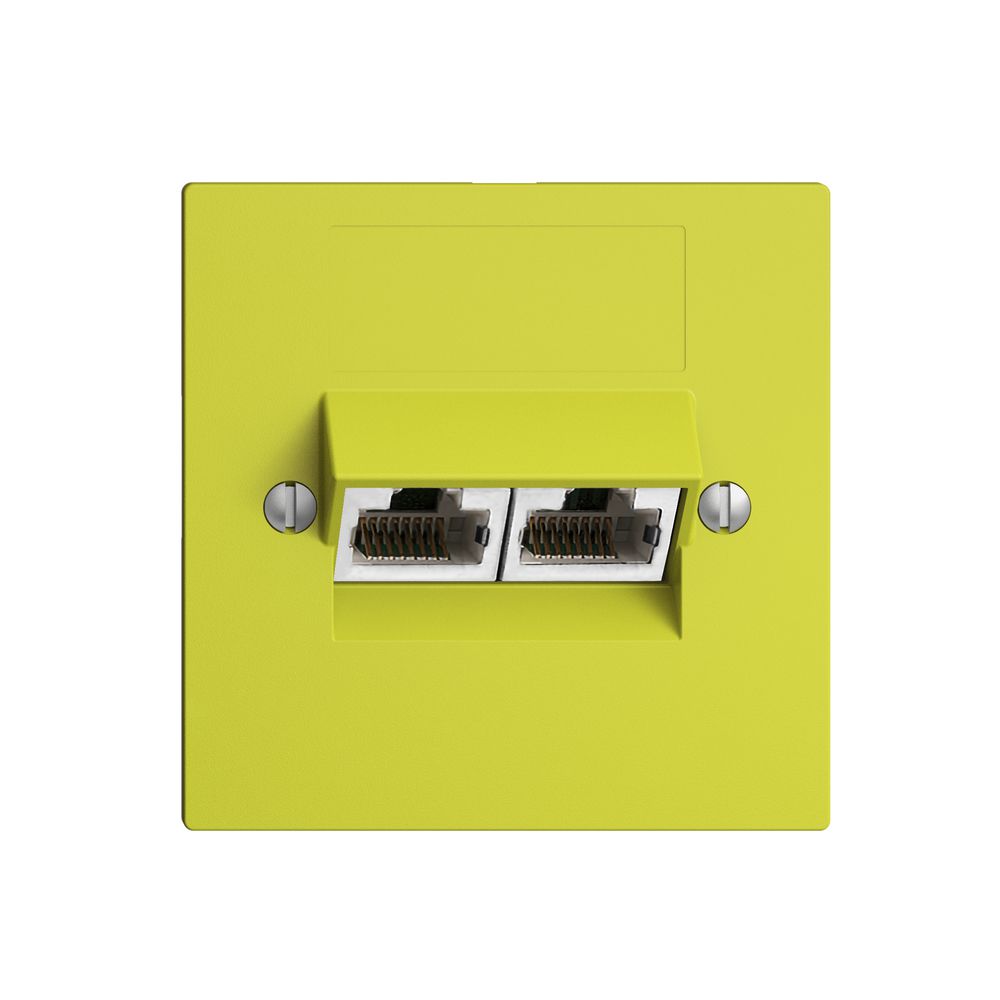 Prise ENC 2×RJ45/s 4P sép.EDIZIOdue lemon ITplus