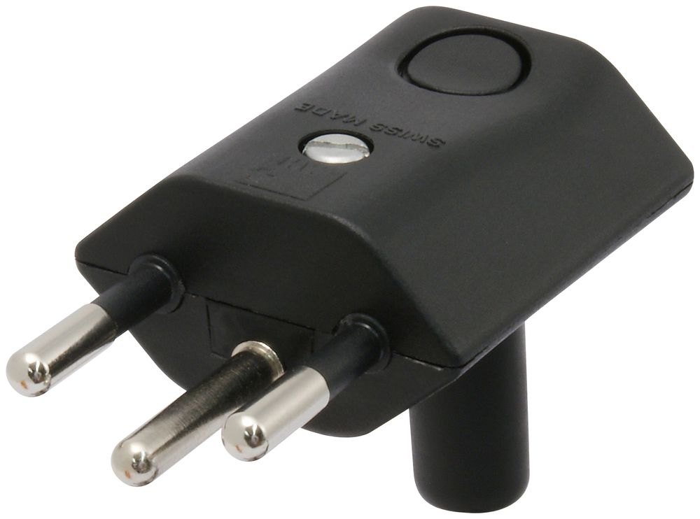 Stecker th T12 MH schwarz Winkelstecker mit Tülle