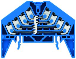 Borne de distribution de potentiel Weidmüller PPV 4L PUSH IN TS35×15 bleu