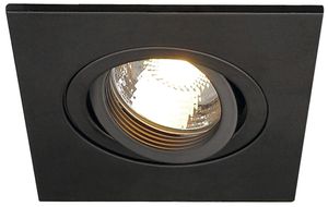 Downlight INC SLV NEW TRIA XL, GU10 50W carré IP20 noir mat