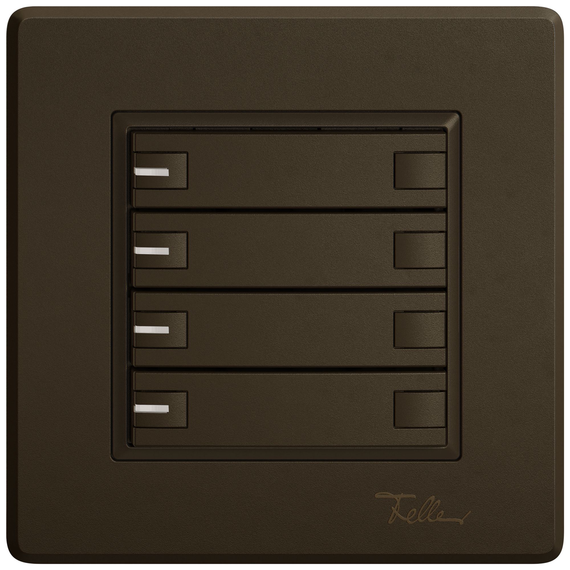 Poussoir KNX RGB ENC EDIZIO.liv SNAPFIX® capteur temp.RGB-LED 4× comm.2T br