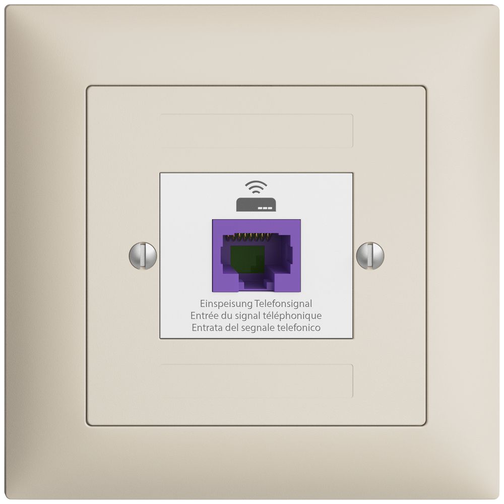 UP-Rückführungsdose EDIZIOdue FMI 1×RJ45 f.Swisscom VoIP, 8 polig, UTP, crema